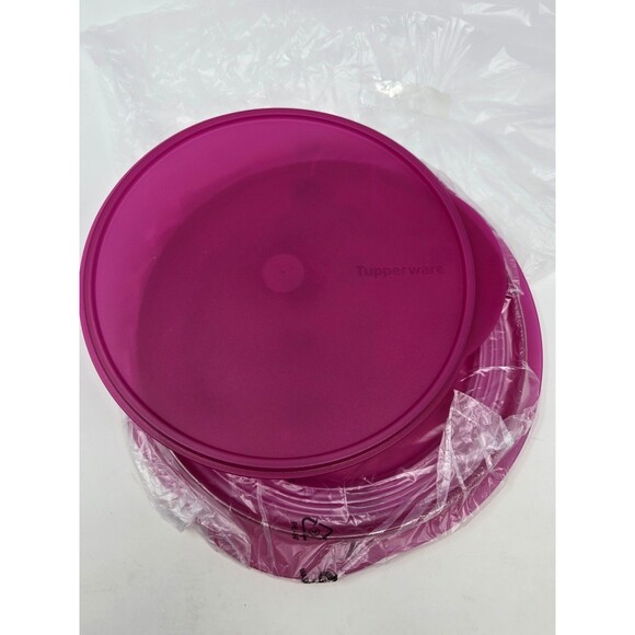 NOS VINTAGE TUPPERWARE FLATOUT! CONTAINER BOWL LID FUSCHIA & PURPLE MEDIUM SMALL - Picture 3 of 16